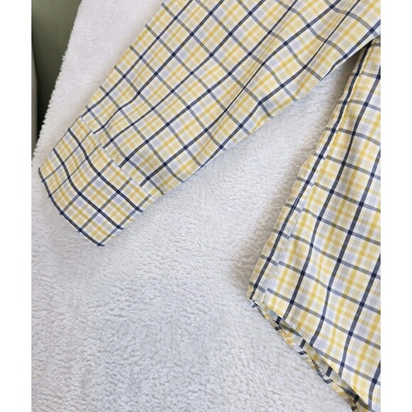 UNTUCKit Shirt Mens 2XL Yellow Blue Plaid Button Down Slim Fit Wrinkle Free - Picture 9 of 16